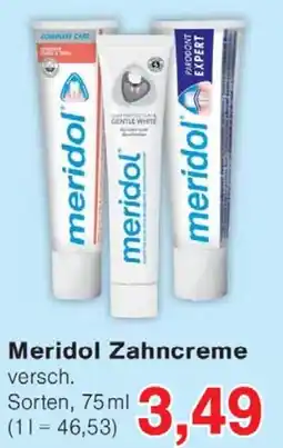 Wiglo Wunderland Meridol Zahncreme Sorten, 75ml Angebot