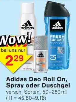 Wiglo Wunderland Adidas Deo Roll On, Spray oder Duschgel Angebot