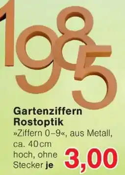 Wiglo Wunderland Gartenziffern Rostoptik Angebot