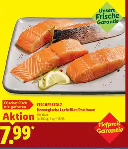 Lidl FISCHERSTOLZ Norwegische Lachsfilet-Portionen Angebot