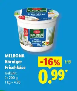 Lidl MILBONA Körniger Frischkäse Angebot