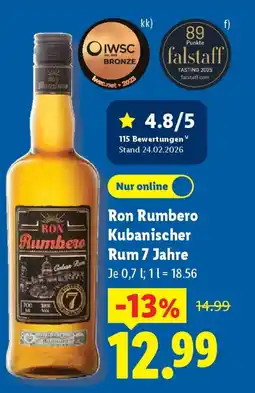 Lidl Ron Rumbero Kubanischer Rum 7 Jahre Angebot