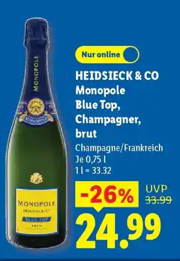 Lidl HEIDSIECK & CO Monopole Blue Top, Champagner, brut Angebot
