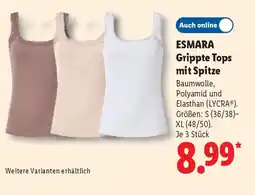 Lidl ESMARA Grippte Tops mit Spitze Angebot