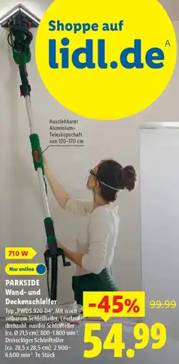 Lidl PARKSIDE Wand- und Deckenschleifer Angebot