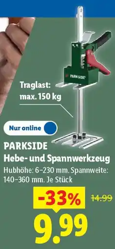 Lidl PARKSIDE Hebe- und Spannwerkzeug Angebot