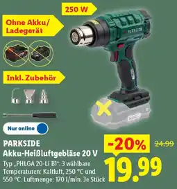 Lidl PARKSIDE Akku-Heißluftgebläse 20 V Angebot