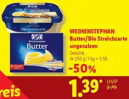 Lidl WEIHENSTEPHAN Butter/Die Streichzarte ungesalzen Angebot