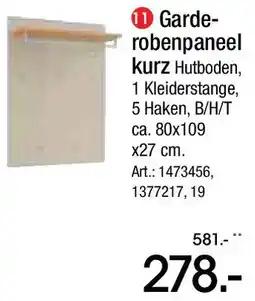 Zurbrüggen Garderobenpaneel Angebot