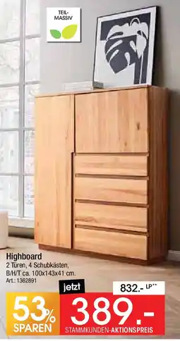 Zurbrüggen LINEA NATURA Highboard Angebot