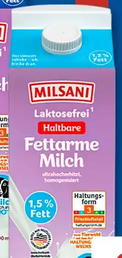 Aldi Süd Milsani Laktosefreie Fettarme H-Milch Angebot