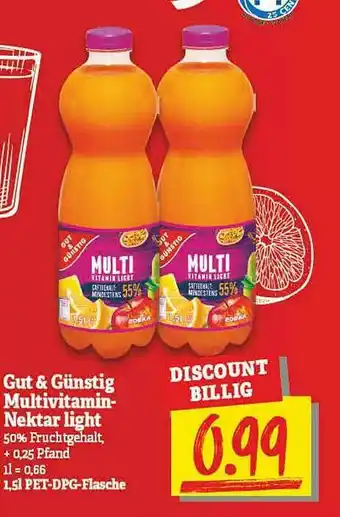 NP Discount Gut & Günstig Multivitamin Nektar Light Angebot