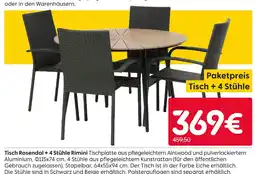 Rusta Tisch rosendal + 4 stühle rimini Angebot