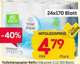 Rusta Refin toilettenpapier Angebot