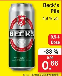 Zimmermann Beck's pils Angebot