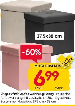 Rusta Sitzpouf mit aufbewahrung penny Angebot
