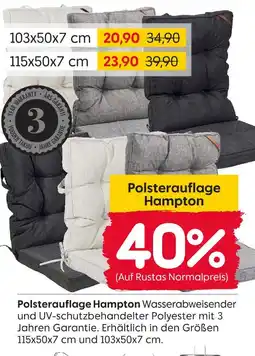 Rusta Polsterauflage hampton Angebot