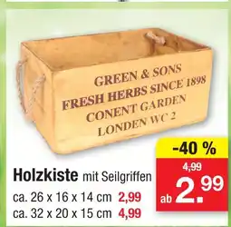 Zimmermann Holzkiste mit seilgriffen Angebot