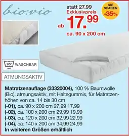 Möbelzentrum Pforzheim Bio:vio matratzenauflage 90 x 200 cm Angebot
