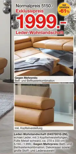 Möbelzentrum Pforzheim Novel leder-wohnlandschaft Angebot