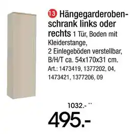 Zurbrüggen Hängegarderobenschrank Angebot
