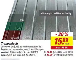toom Baumarkt Trapezblech verzinkt Angebot