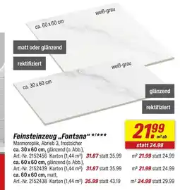 toom Baumarkt Feinsteinzeug fontana Angebot
