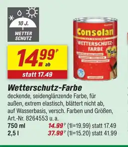 toom Baumarkt Consolan wetterschutz-farbe 750 ml Angebot