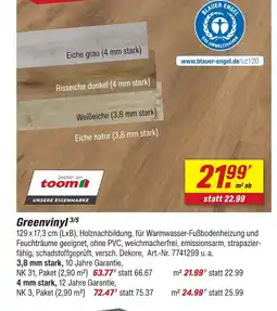 toom Baumarkt Toom greenvinyl 3,8 mm stark Angebot