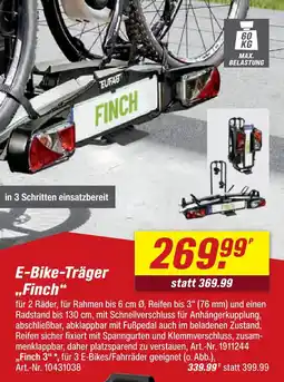 toom Baumarkt Eufab e-bike-träger finch Angebot