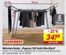 toom Baumarkt Leifheit wäscheständer pegasus 150 solid slim black Angebot