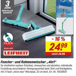 toom Baumarkt Leifheit fenster- und rahmenwischer „4in1“ Angebot