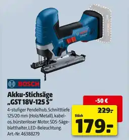 Hagebau Bosch akku-stichsäge „gst 18v-125 s“ Angebot