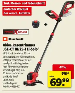 Hagebau Einhell akku-rasentrimmer „ge-ct 18/25-1 li-solo“ Angebot