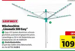 Hagebau Leifheit wäscheschirm „linomatic 500 easy“ Angebot