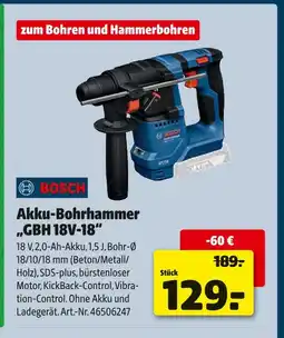 Hagebau Bosch akku-bohrhammer „gbh 18v-18“ Angebot