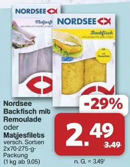 Famila Nord West Nordsee Backfisch mit Remoulade oder Matjesfilets Angebot