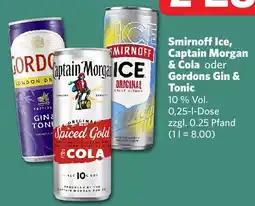 Famila Nord West Smirnoff Ice, Captain Morgan & Cola oder Gordons Gin & Tonic Angebot