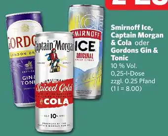 Famila Nord West Smirnoff Ice, Captain Morgan & Cola oder Gordons Gin & Tonic Angebot
