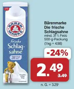 Famila Nord West Bärenmarke Die frische Schlagsahne Angebot
