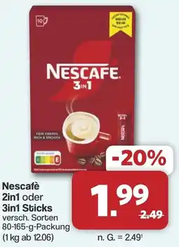 Famila Nord West Nescafè 2in1 oder 3in1 Sticks Angebot