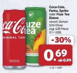 Famila Nord West Coca-Cola, Fanta, Sprite oder Fuze Tea Eistee Angebot