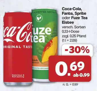 Famila Nord West Coca-Cola, Fanta, Sprite oder Fuze Tea Eistee Angebot