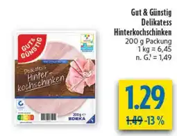 diska Gut & Günstig Delikatess Hinterkochschinken Angebot