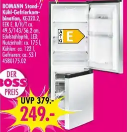 Möbel Boss BOMANN Stand-/ Kühl-Gefrierkombination Angebot