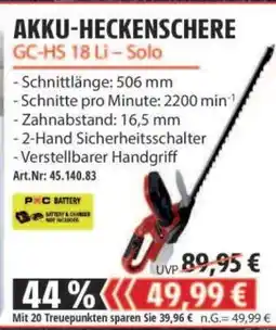Edeka AKKU-HECKENSCHERE GC-HS 18 Li – Solo Angebot