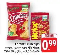 Edeka Lorenz Crunchips oder Nic Nac's Angebot