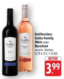 Edeka Gallo Family Wein oder Barefoot Angebot