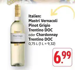 Edeka Mastri Vernacoli Pinot Grigio Trentino DOC oder Chardonnay Trentino DOC Angebot