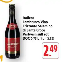 Edeka Lambrusco Vino Frizzante Salamino di Santa Croce Perlwein süß rot DOC Angebot